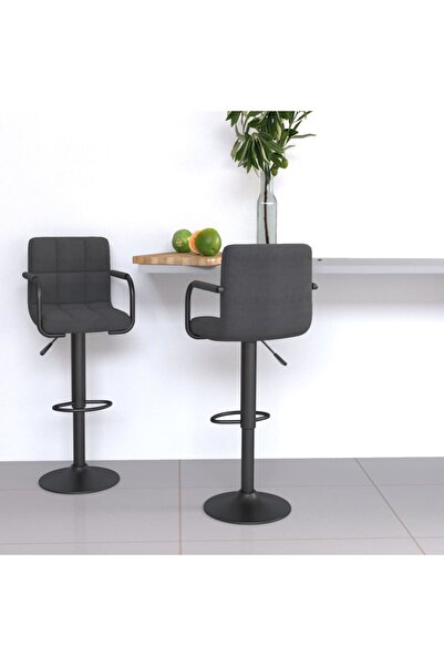 Concept Scaune de bar, 2 buc., gri închis, material textil