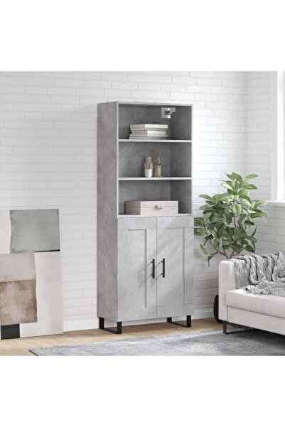 Concept Dulap înalt, gri beton, 69,5x34x180, lemn compozit