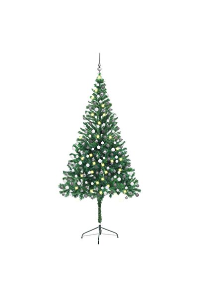 Concept Brad de Crăciun artificial cu LED-uri&globuri 210 cm 910 ramuri