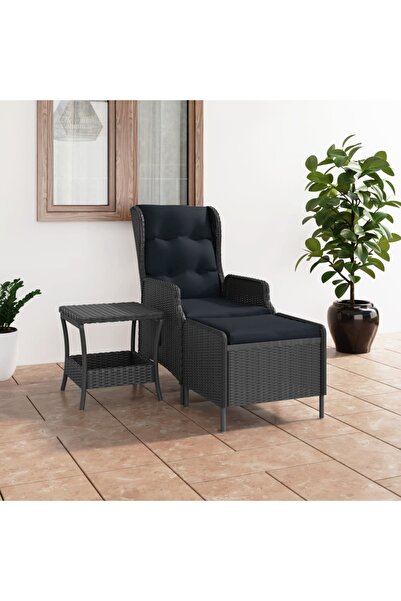 Concept Set mobilier de grădină cu perne 2 piese gri închis poliratan