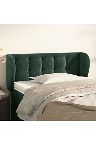 Concept Tăblie de pat cu aripioare verde închis 93x23x78/88 cm catifea