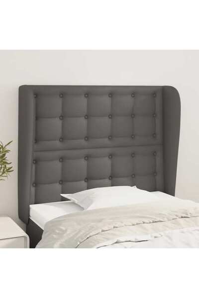 Concept Tăblie de pat cu aripioare gri 93x23x118/128 cm piele