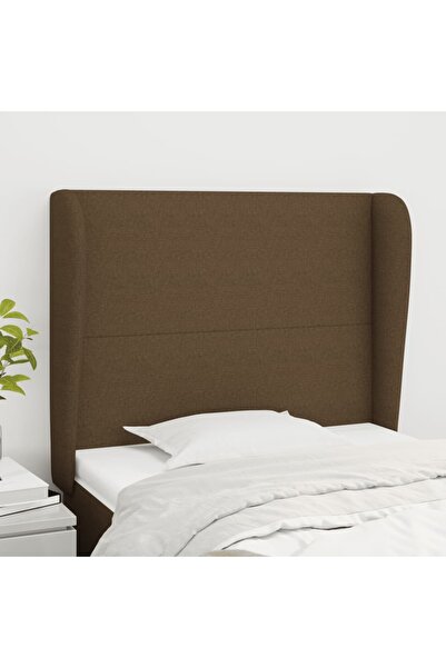 Concept Tăblie de pat cu aripioare maro închis 103x23x118/128 cm textil