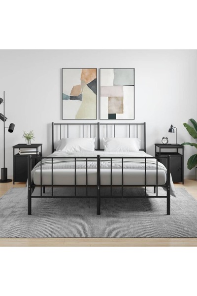 Concept Noptiere, 2 buc., negru, 40x42x60 cm, lemn prelucrat