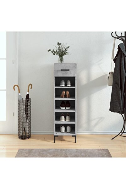 Concept Pantofar, gri beton, 30x35x105 cm, lemn compozit