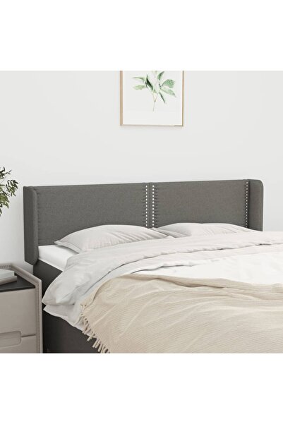 Concept Tăblie de pat cu aripioare gri închis 147x16x78/88 cm textil