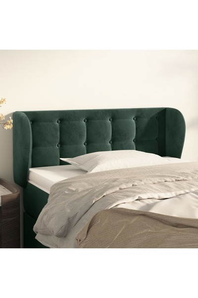 Concept Tăblie de pat cu aripioare verde închis 103x23x78/88 cm catifea