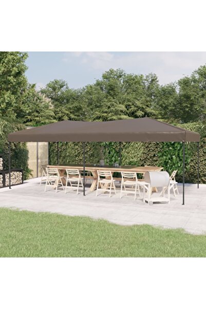 Concept Cort pliabil pentru petreceri, gri taupe, 3x6 m