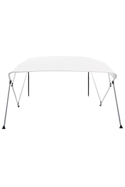 Concept Parasolar barcă Bimini cu 4 arcuri, alb, 243x196x137 cm