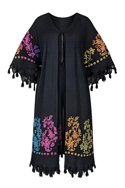 Sobe Hediyelik Tokat Taş Baskı Çiçek Desenli Kaftan Pareo