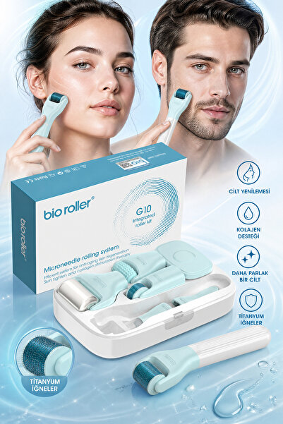 Beauty Vogue Bio Roller G10 Microneedle Rolling Sytem 10 Başlık Pro - Dermaro...