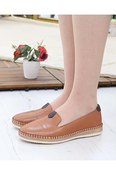 Nesil Shoes Pantofi de damă Syg P01 Tan din piele naturală