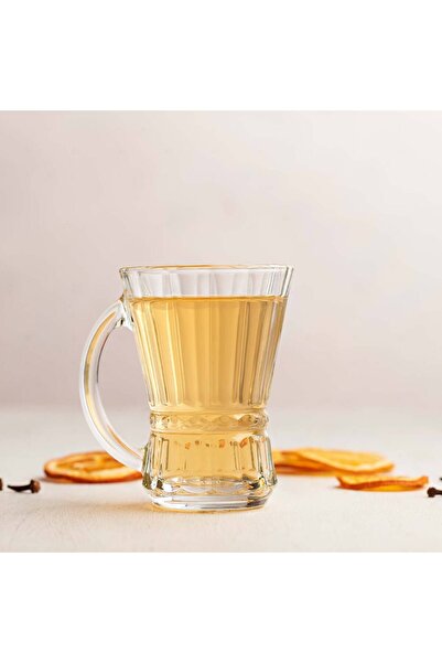 LAV Venüs Cam Kulplu Çay Bardağı 6 Kişilik 150 ml Kulplu