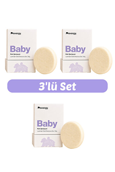 Baboon Natural Baby Katı Şampuan 3’lü Set | Bebek & Hassas Ciltler İçin | Doğ...