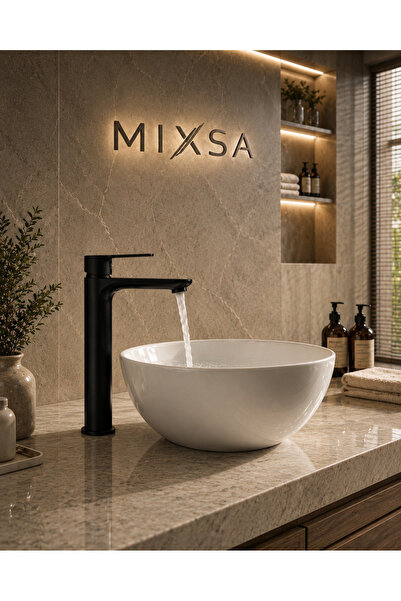 MİXSA حنفية حوض غسيل ثابتة عالية الجودة بطلاء أسود