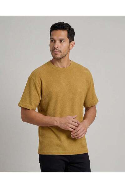 REDTAG تي شيرت جاكار أخضر للرجال