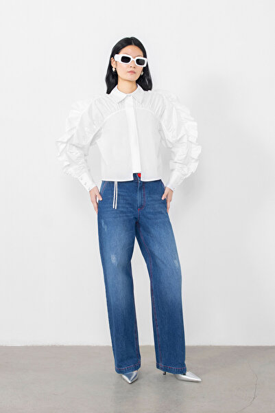 GİZİA Dikiş Detaylı Düğmeli Jean Pantolon