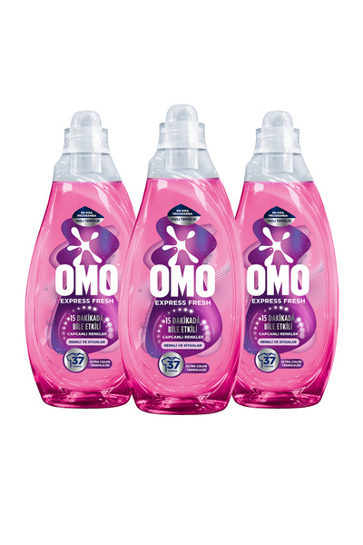 Omo Express Fresh Capcanlı Renkler Renkli ve Siyahlar Sıvı Çamaşır Deterjanı 1480 ml x3