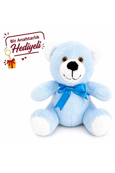 ayıcık 25 cm Kurdeleli Peluş Ayıcık – Oturan Model, Yumuşacık, Alerji Yapmaz