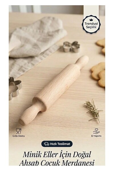 RED KİTCHEN Lüks Ahşap Hamur Açıcı Merdane - 35 cm