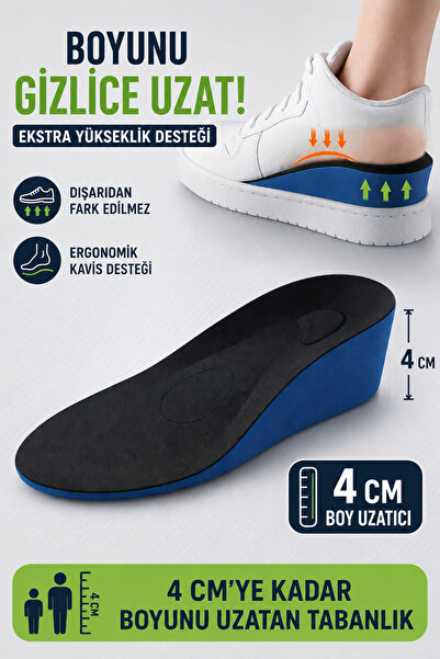 ORTHOTECH 4 CM Boy Uzatıcı Tabanlık, Gizli Topuk Yükseltici, Boy Uzatan Taban...