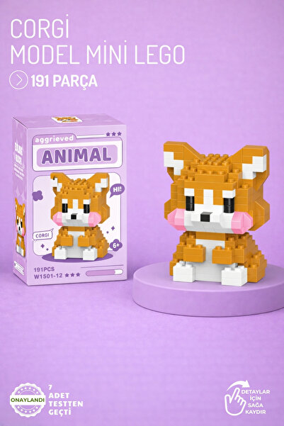 Nandy Home Corgi Dog Model Character Figure 3D Building Toys