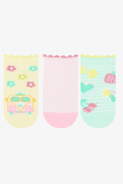 Penti Girl's Travel 3-Piece Multicolored Booties Socks