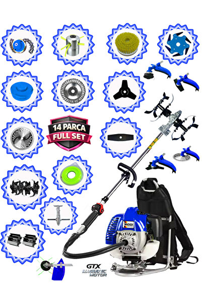 Wacker Pro Germany Wr-6600 10 In 1 Set Sırt Tipi Tırpan Toprak Eşeleme Akroba...