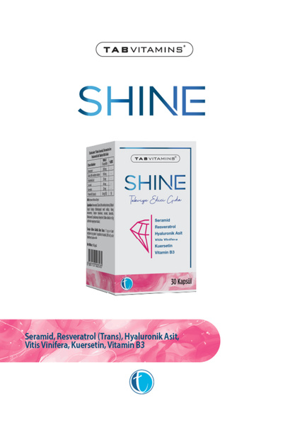 Tabvitamins Shine Seramid Resveratrol Hyaluronik Asit İçeren Takviye Edici Gı...