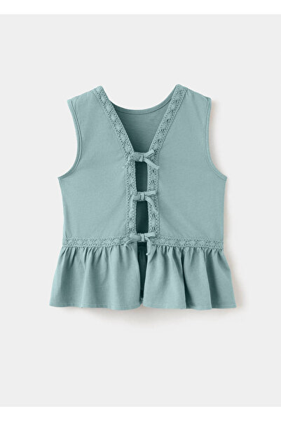 MANGO Kids Bağ ve işleme detaylı bluz