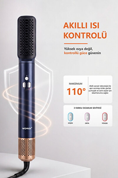 womidi Pro 8in1 Multi-styler Hava Üflemeli Saç Şekillendirici ve Kurutma Seti İyonizer Teknoloji