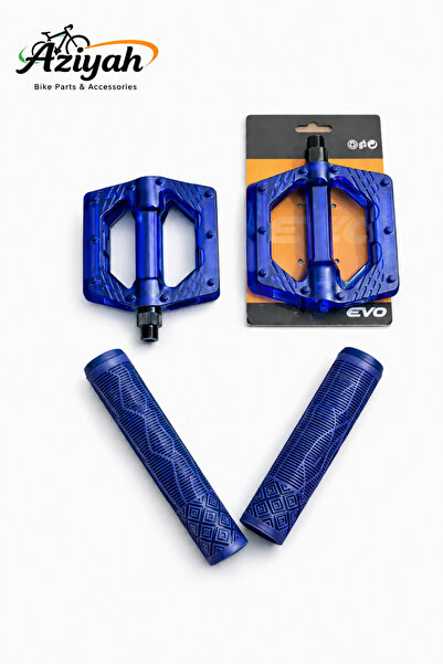 Aziyah Bisiklet Çivili Platform Pedal ve 17 Cm Bisiklet Direksiyon Çok Renkli...