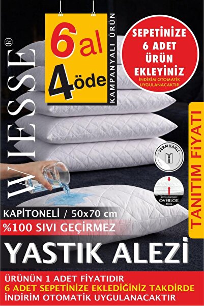 WİESSE %100 SIVI GEÇİRMEZ YASTIK ALEZİ - Fermuarlı - 50x70 cm - OTEL ve EV - ...