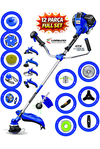 Italia 2025 Special Series 8 In 1 FULL Set Side Type Gasoline Engine Weed Bush Scythe Grass Machine 3.2 HP