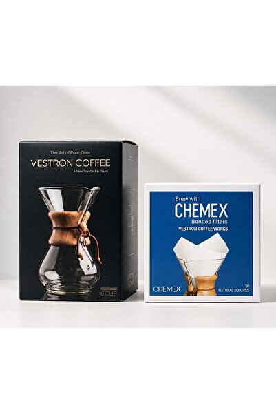 VESTRON Kahve Demleme Homebarista 2lİ Set| Chemex Filtre Kağıdı| Chemex 800 m...
