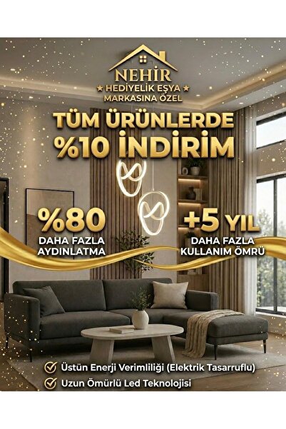 NEHİR HEDİYELİK EŞYA NEHİR Trend 2'Li Beyaz Sarkık Power Beyaz Ledli Avize Mo...