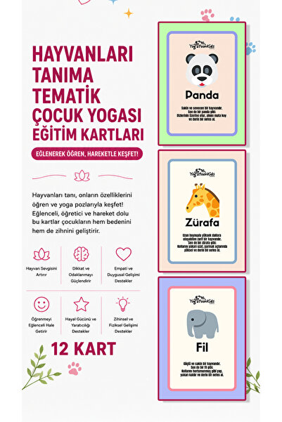 Yogatoon Kids World Hayvanları Tanıma ve Tematik Çocuk Yogası Eğitim Kartları...