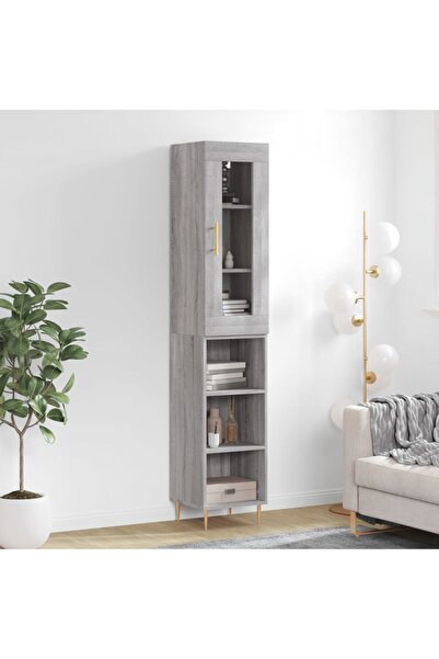 Concept Dulap înalt, gri sonoma, 34,5x34x180 cm, lemn prelucrat
