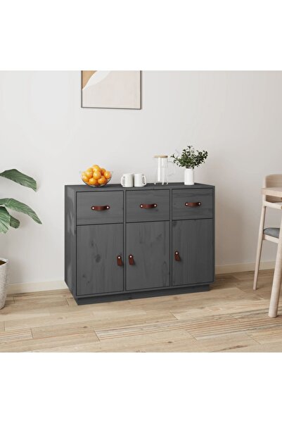 Concept Servantă, gri, 100x40x75 cm, lemn masiv de pin