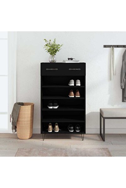 Concept Pantofar, negru, 60x35x105 cm, lemn compozit