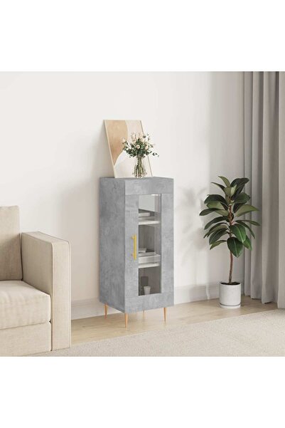 Concept Servantă, gri beton, 34,5x34x90 cm, lemn compozit