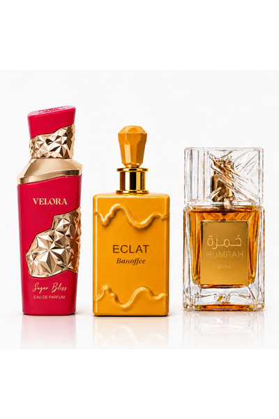 MANASIK Set de 3 parfumuri arabe pentru femei, Velora, Eclat, Humrah 3x100ml
