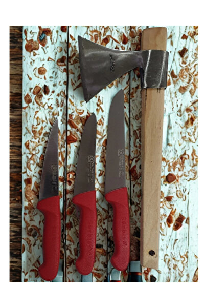 Sürbisa Handmade Sürmene Sürbisa Paltalı Kasap Kurban Et Doğrama Seti 4 lü + ...