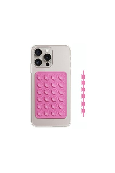 lemontti Suport de telefon din silicon Duo cu ventuze, fucsia
