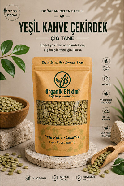 OB Organik Bitkim Yeşil Kahve Çekirdek Çiğ Tane 150 gr