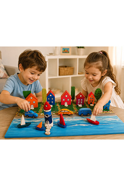 ELSA Toy Wooden Village and Sea Adventure Set