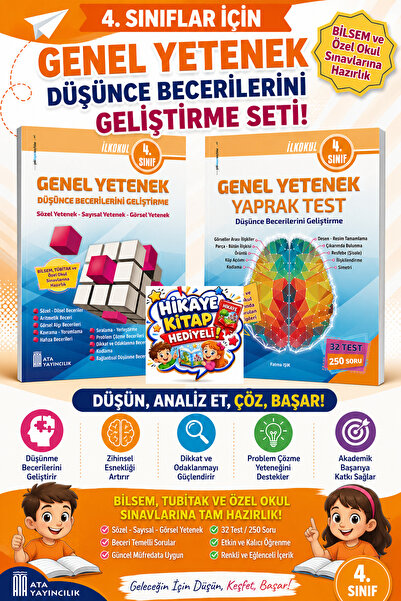 Ata Yayıncılık Ata 4.sınıf Genel Yetenek Yaprak Test+genel Yetenek Düşünce Be...