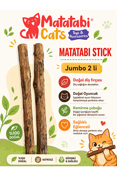 MATATABİ CATS Matatabi Stıck Jumbo Doğal Matatabili Kedi Çiğneme Çubuğu 2'li