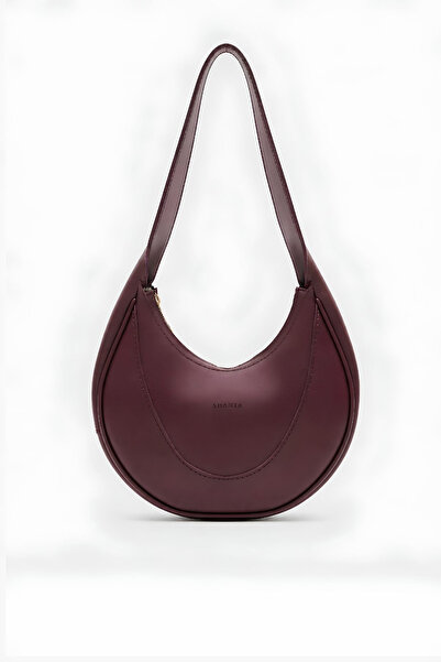 Shanta Burgundy D58 Elegant Oval Design Zippered Large Internal Volume Modern...