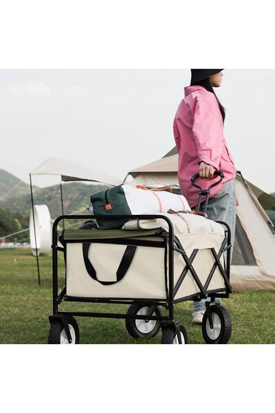 Arabest Foldable Utility Wagon with Wheels, Heavy Duty Camping Beach Cart 220...